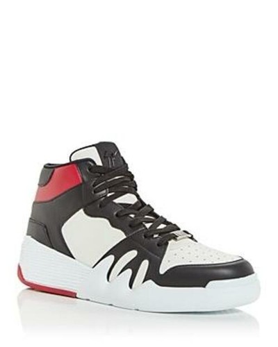 

Мужские высокие кроссовки Giuseppe Zanotti Talon, кожаные, белые/красные/черные, 45 евро, США 12, White/red/black