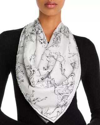 Burberry Unicorn Reversible Silk Scarf, NWT, 100% Silk