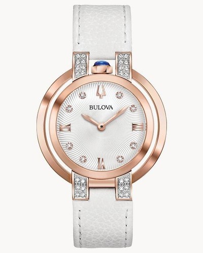 Pre-owned Bulova 98r243 Rubaiyat Quartz Diamond Ladies Watch
