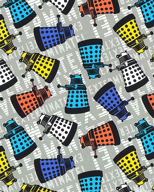 Doctor Who Daleks Novelty Cotton Fabric - NEW / OOP