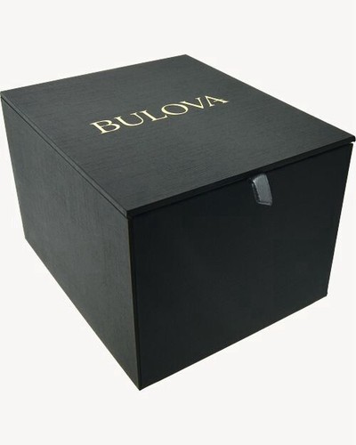 Pre-owned Bulova Brand  Marine Star Automatic Gold Tone Black Dial Men's Watch 97a174