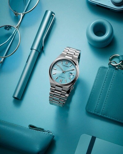 Pre-owned Citizen Brand  Tsuyosa Automatic Blue Dial Stainless Steel Men's Watch