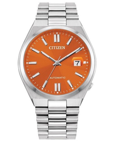 Pre-owned Citizen Brand  Tsuyosa Automatic Stainless Steel Orange Dial Watch