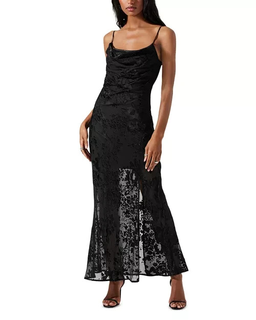 ASTR the Label Aubrielle Dress Women's XS Black Cowl Neck Sleeveless Lined Zip - Picture 1 of 16