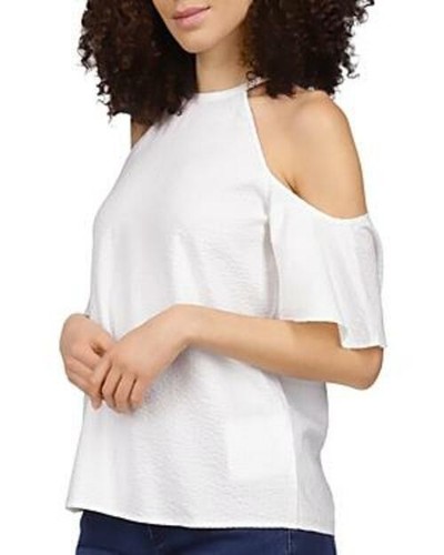 

Женский топ из жатого хлопка Michael Michael Kors с открытыми плечами, белый, размер XXL, White