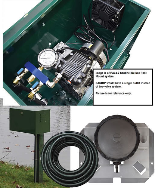 Sentinel Deluxe Aeration System - Pond Aeration Kit W/ Post Mount Cabinet