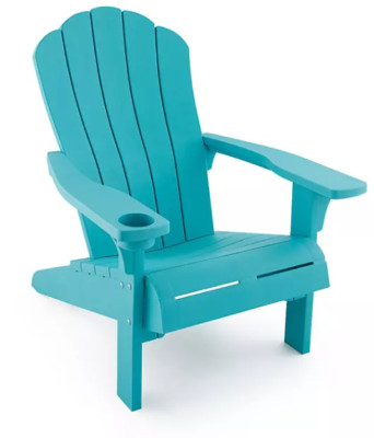 Keter Teal Everest Adirondack Chair with Integrated Cupholder, teal Color
