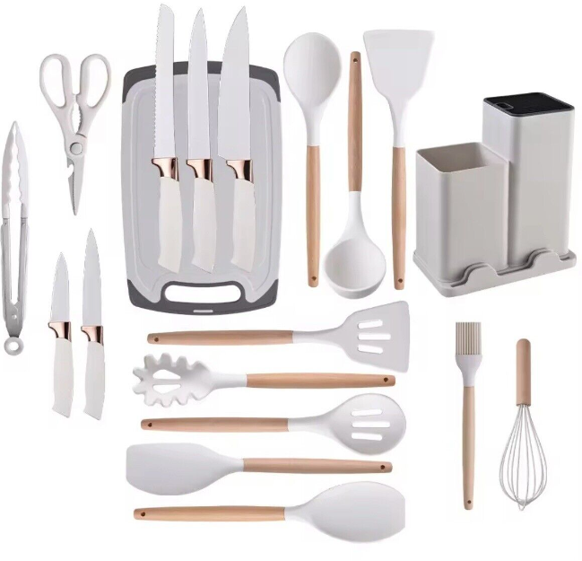 19 Piece Silicone Cooking Utensils Kitchen Utensils Set Heat Resistant Gifts/US