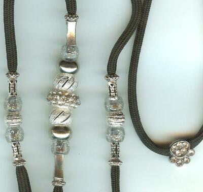 NEW!! CUSTOM BEADED DOG SHOW LEAD LEASH - SNAPLEAD - BLACK