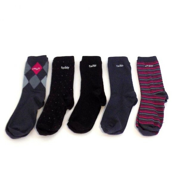 DKNY 5 Pack Casual Dress Socks, Trouser Socks, Multicolor, Fits Womens Sizes 5-9