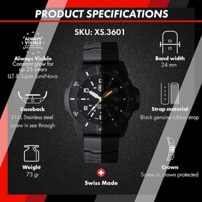 Pre-owned Luminox Navy Seal Xs.3601 Men's Watch 45mm Military Dive 200m Wr