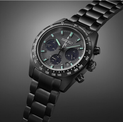 Pre-owned Seiko Prospex Sbdl103 Black Speedtimer Chronograph Men's Watch In Box