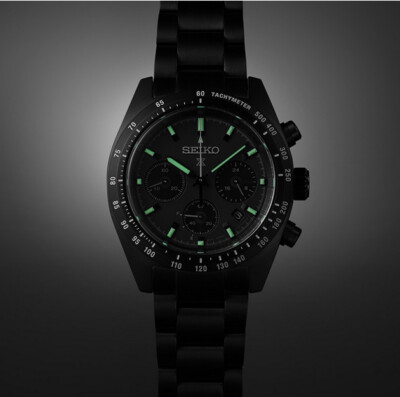 Pre-owned Seiko Prospex Sbdl103 Black Speedtimer Chronograph Men's Watch In Box