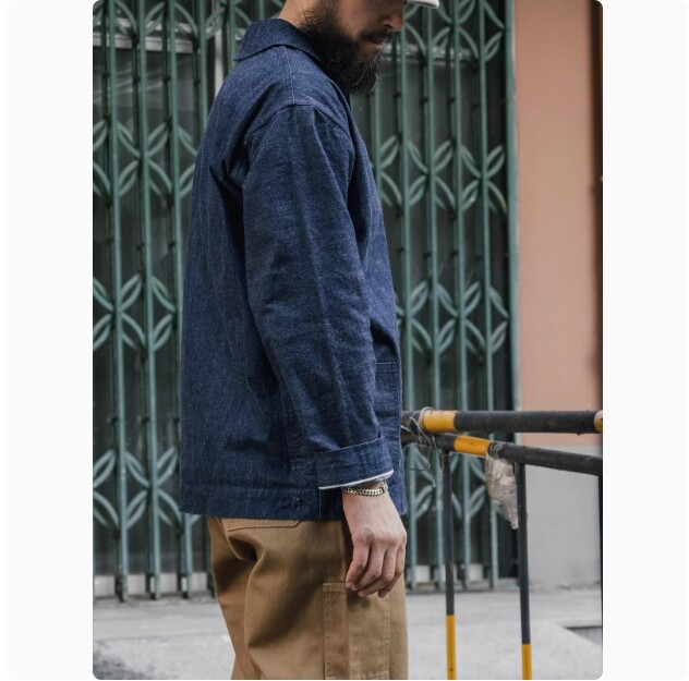 Bronson 1917 USN Dungaree Jumper Selvage Denim Pullover Vintage