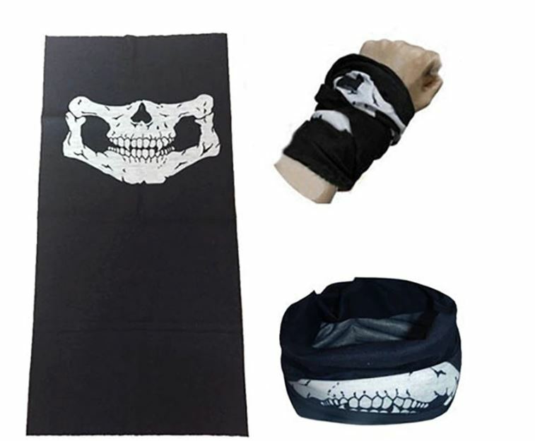 Skull Smiling Tube Bandanna Scarf Neck Gaiter Head Face Mask Multi-use Outdoor 