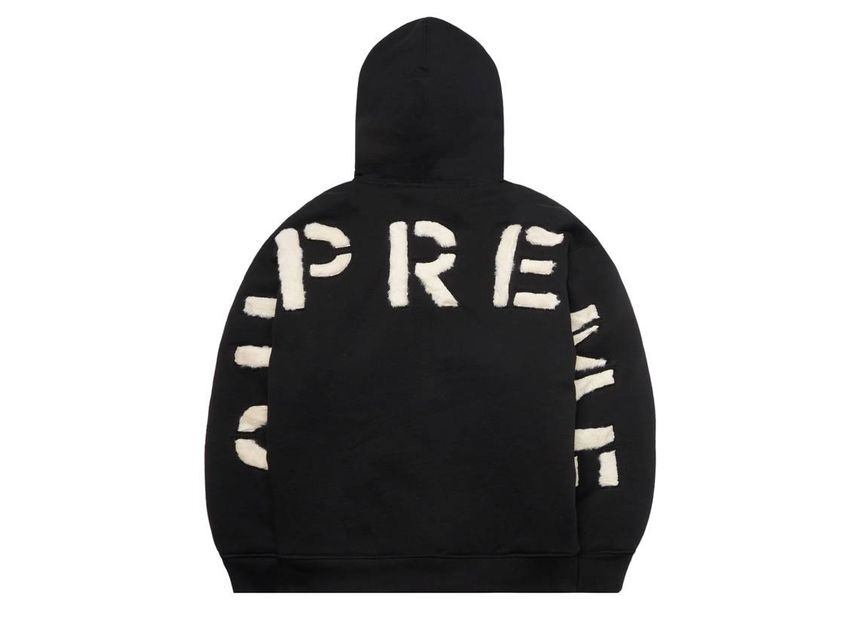 Supreme Faux Fur Lined Zip Up Hooded Sweatshirt Black | eBay