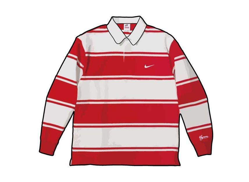 Supreme x Nike Stripe Rugby Black Lサイズ Supreme Nike Stripe Rugby (SS25) - $128