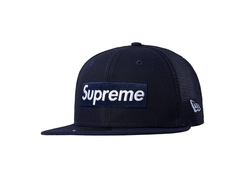 Supreme Box Logo Mesh Back New Era Navy (22SS) | eBay