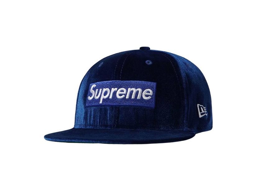 Supreme Velour Box Logo New Era Navy | eBay