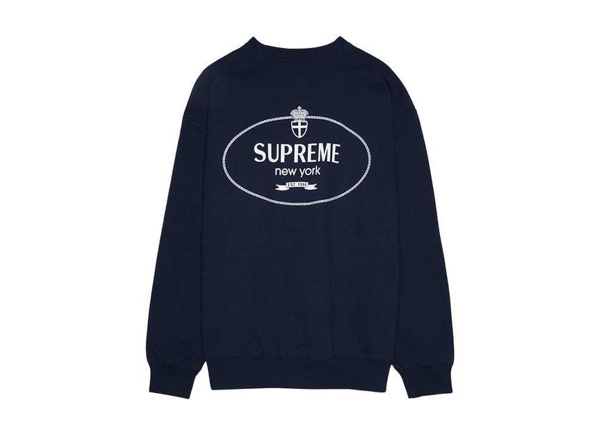 トップス Supreme Crest Crewneck / Navy / M Supreme Crest Crewneck Sweatshirt navy L Used | eBay