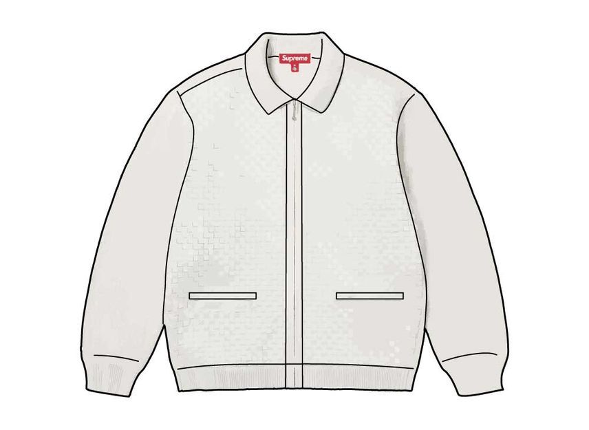 トップス Supreme Woven Leather Zip Up Cardigan WH Supreme Woven Leather Zip Up Cardigan (FW24) - $398