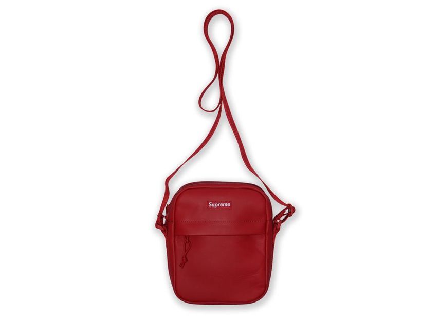Supreme Leather Shoulder Bag Red (23FW) | eBay