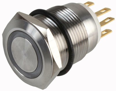 Switch A-V Ss 19mm 12V Orange LED - RJS101-19L-F-R-O-BS-12V-67Q