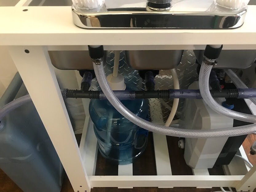  Portable Concession Sink 3 Compartment Sink/Hand Sink, Hot Water 120V Electric