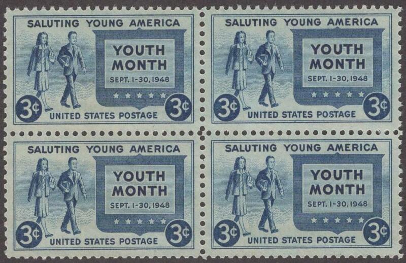 Scott # 963 - American Youth Month - U.s. Block Of 4  - Mnh - 1948