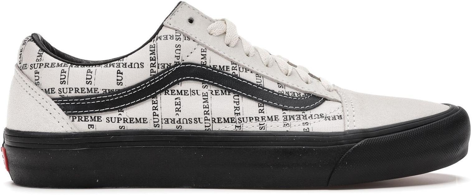 Size 10.5 - VANS Supreme x Old Skool Pro Logo Pattern - White for 