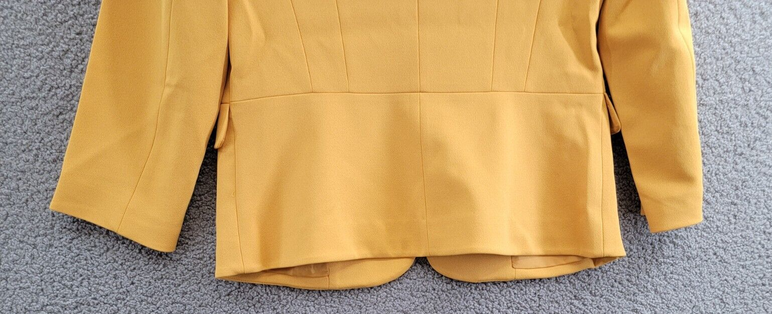 Kasper Collarless Open-Front Long-Sleeve Jacket Women's S Golden Signature Solid - Picture 14 of 16