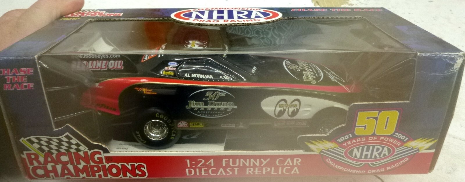 ムーンアイズ　Jim Dunn 50th ファニーカー ミニカー 1/24 Racing Champions JIM DUNN MOONEYES FUNNY CAR 50TH