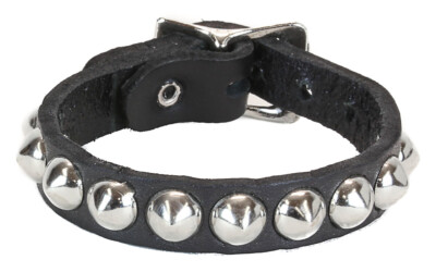 Studded One Row 3/8'' UK Conical  Stud Punk Bracelet Goth Fetish Thrash Metal 