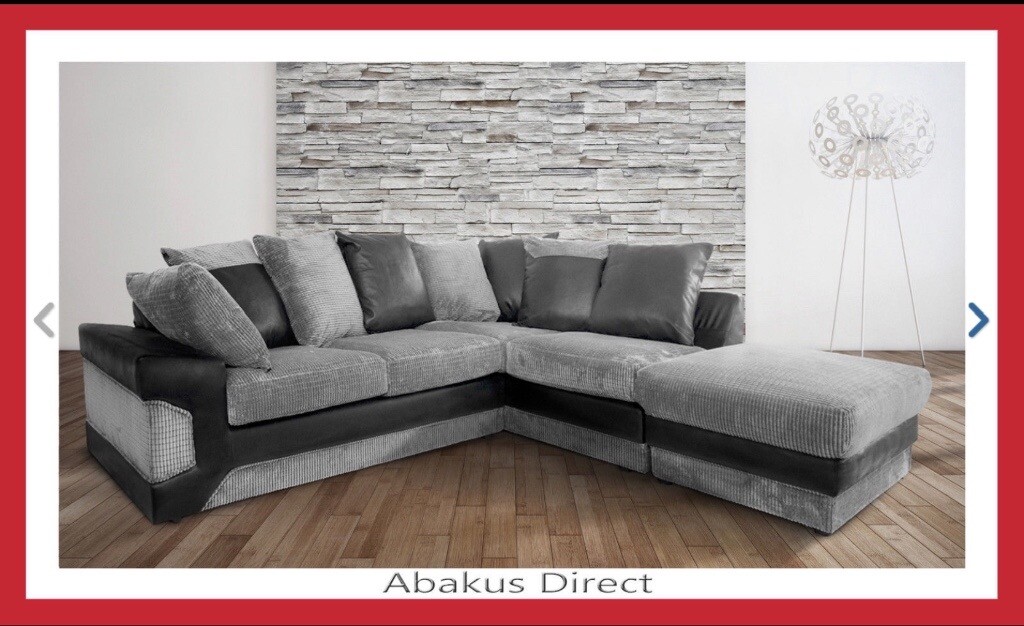 Corner sofa black and grey. Left handed so opposite to the picture