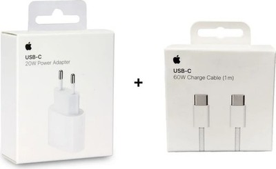 ORIGINAL Apple Power Adapter 20W Ladegerät + USB-C zu Typ-C Ladekabel iPhone 15
