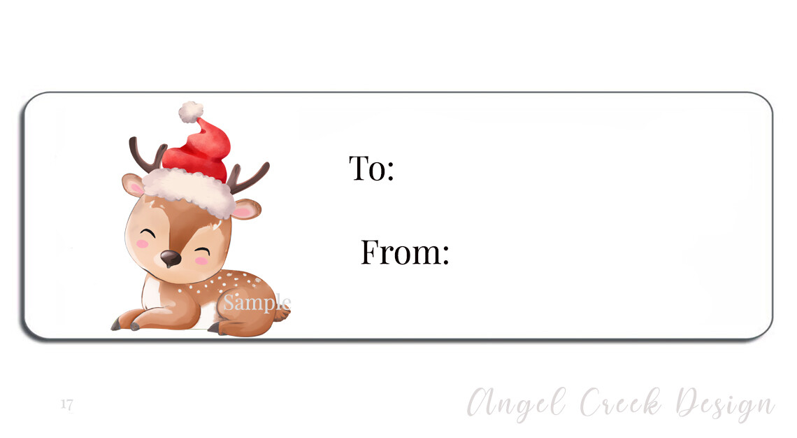 cute-reindeer-gift-tags-self-stick-gift-tag-labels-christmas-to-from-stickers-ebay
