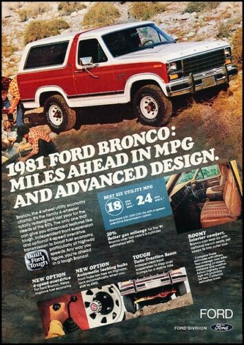 1981 Ford Bronco - Advanced Design Original Advertisement Print Art Car Ad J641A