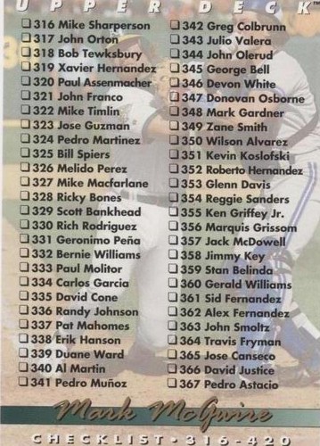 1993 Upper Deck - Mark McGwire #420