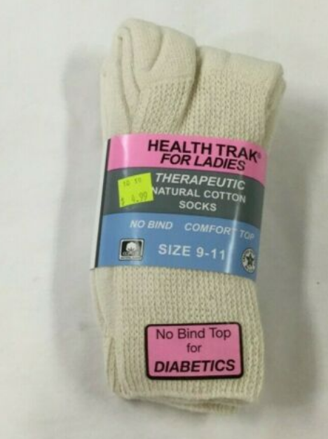 ~ Health Trak ~ Ladies ~ Size 9-11 ~ Natural 2 Pair ~ 634na