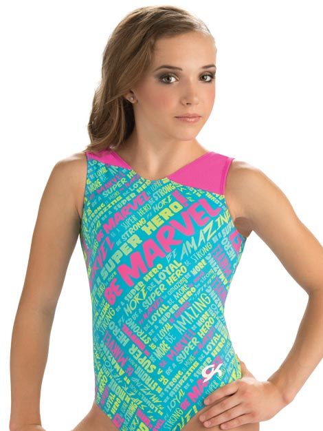 New GK Gymnastics Marvel Tank Leotard Size Adult Extra Small, AXS.
