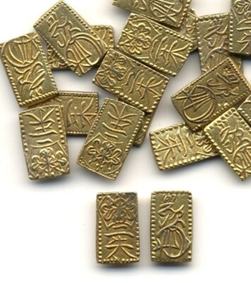 Japan 1832-1858 (Tempo Era) GOLD Nishu-Kin coins, Samurai