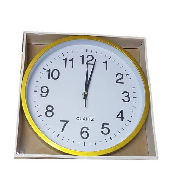 Orologio Da Parete Movimento Quarzo Muro Cornice Dorata diametro 30cm Idea