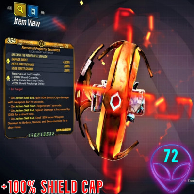 (XBOX/PC) Borderlands 3  MODDED  Elemental Projector Deathless   Level 72