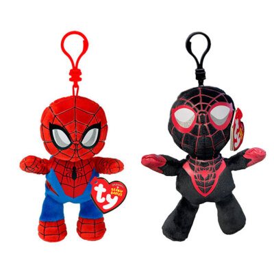 TY Marvel Beanie Baby Clips - SET OF 2 [Spider-Man & Miles Morales] - MWMTs