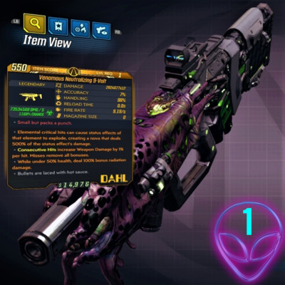 (XBOX/PC) Borderlands 3  MOD  Neutralizing 9-Volt   Level 1   AMMO  MAYHEM 10