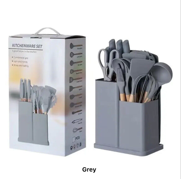 19 Piece Silicone Cooking Utensils Kitchen Utensils Set Heat Resistant Gifts/US