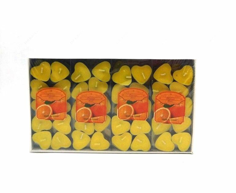 Set 120 Pezzi Candele Gialle Forma Di Cuore Tealight Lumini bal