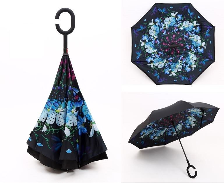 Reverse Opening Inverted Inside-Out/Upside Down/ C-Handle Umbrella Sale