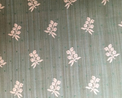 Stroheim 7 Yards Upholstery Fabric Green Yellow Sprigged Floral Jacquard $400