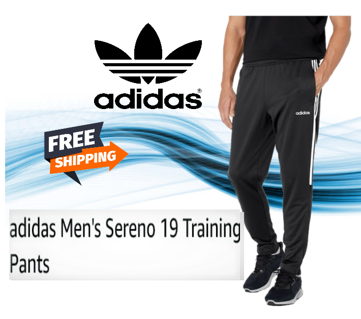 adidas Men s Sereno 19 ESSENTIAL 3 STRIPE Training Pant DY3133 NEW